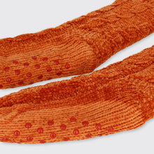 Load image into Gallery viewer, Ladies Chenille Slipper Socks Burnt Orange Forever England