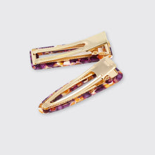 Load image into Gallery viewer, Multi Onyx Aubergine Set of 2 Hair Clips - Forever England