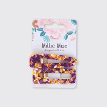 Load image into Gallery viewer, Multi Onyx Aubergine Set of 2 Hair Clips - Forever England