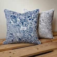 Load image into Gallery viewer, Paisley Cushion Complete Blue - Forever England