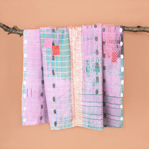 Reversible Vintage Kantha Throw - 10A - Forever England