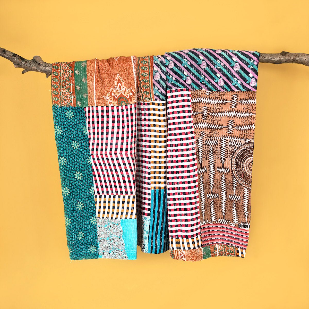 Reversible Vintage Kantha Throw - 9A - Forever England