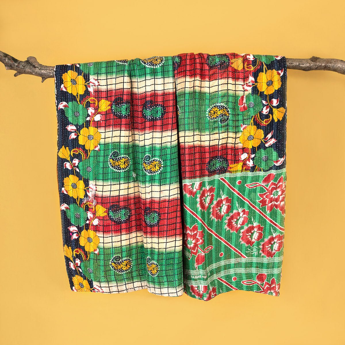 Reversible Vintage Kantha Throw - 9A - Forever England
