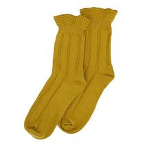 Load image into Gallery viewer, Ruffle Top Ochre Socks - Forever England