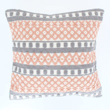 Load image into Gallery viewer, Sajani Handmade Aztec Weave Cushion - Coral/Grey - Forever England