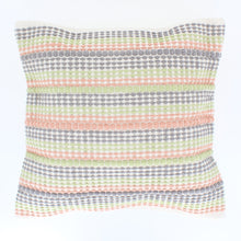 Load image into Gallery viewer, Sajani Handmade Striped Weave Cushion -Coral/Grey/Green - Forever England
