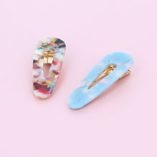 Load image into Gallery viewer, Set of 2 Blue Onyx Hair Clips - Forever England