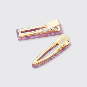 Set of 2 Kaleidoscope Hair Clips- Electric Pink - Forever England