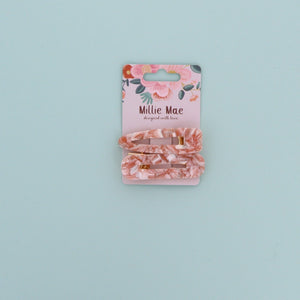 Set of 2 Milky Marble Hair clips- Pink - Forever England