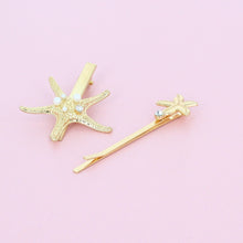 Load image into Gallery viewer, Set of 2 Starfish Hair Clips - Forever England
