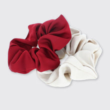 Load image into Gallery viewer, Set of Two Satin Scrunchies- Gold/Red - Forever England