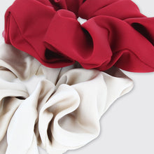 Load image into Gallery viewer, Set of Two Satin Scrunchies- Gold/Red - Forever England