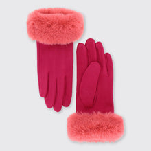 Load image into Gallery viewer, Sophia Gloves with Fur Edge- Salmon Pink - Forever England