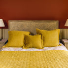 Stonewash Cotton Ochre Bedspread - Forever England