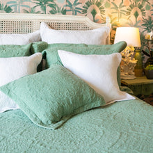 Load image into Gallery viewer, Stonewash Cotton Sage Green Continental Pillowsham - Forever England