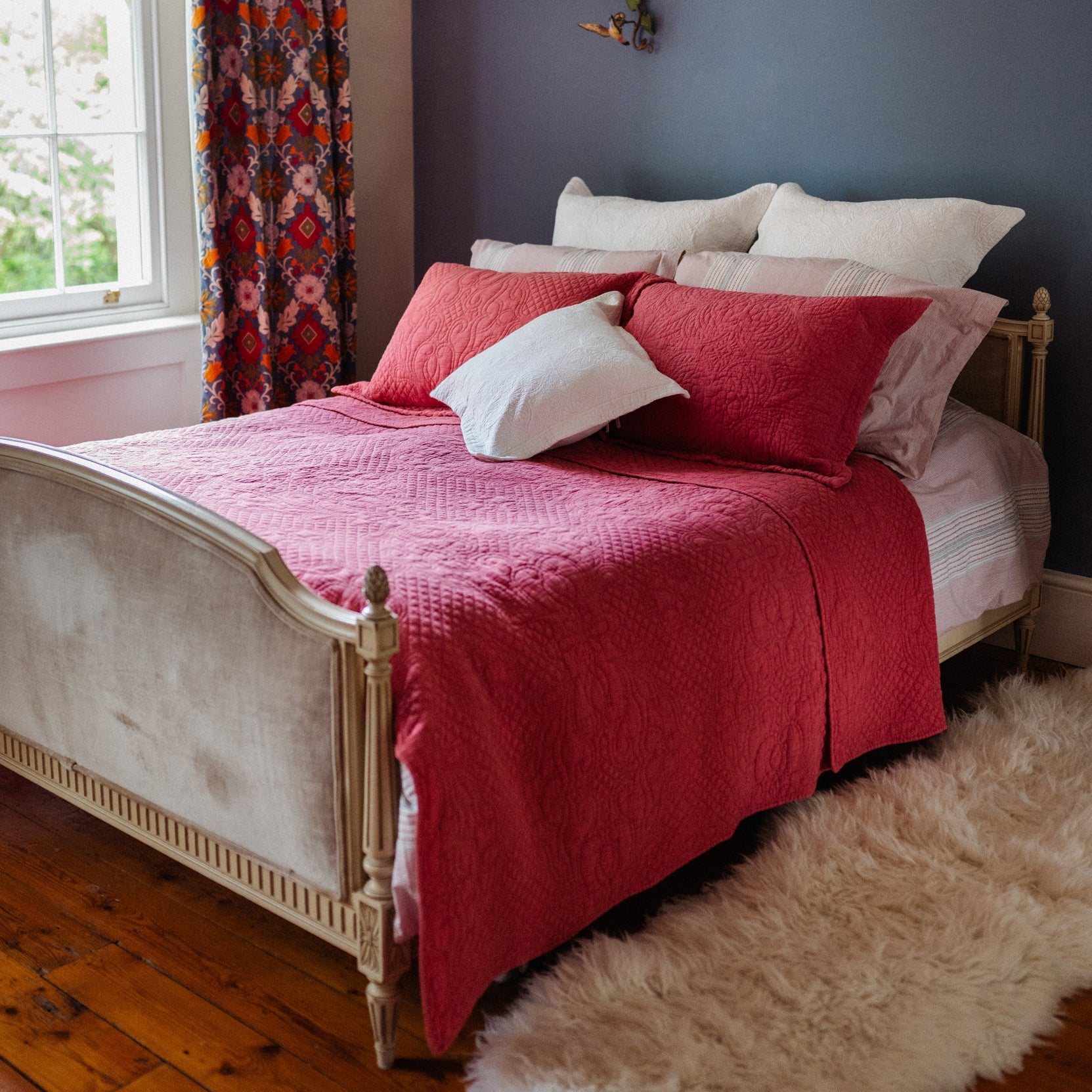 Stonewash Cotton Terracotta Bedspread - Forever England