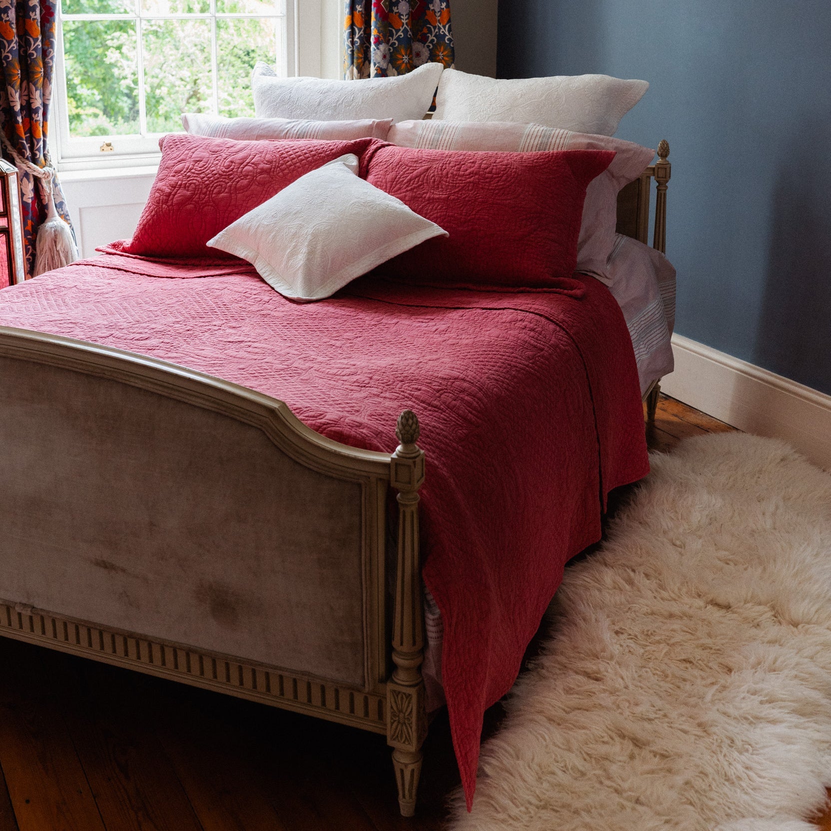 Stonewash Cotton Terracotta Bedspread - Forever England