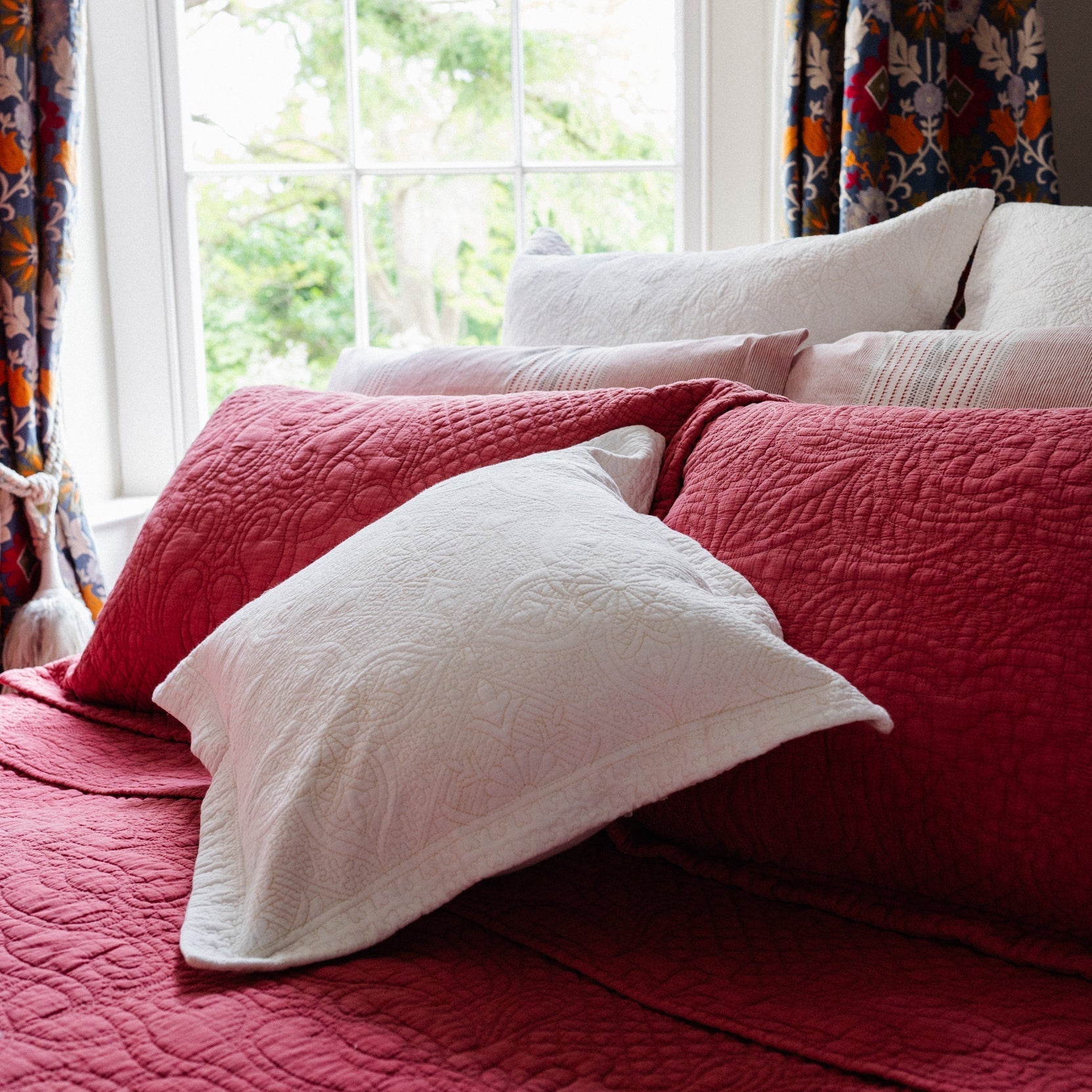 Stonewash Cotton Terracotta Continental Pillowsham - Forever England