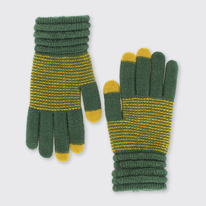Women's Green and Ochre Gloves Millie Mae