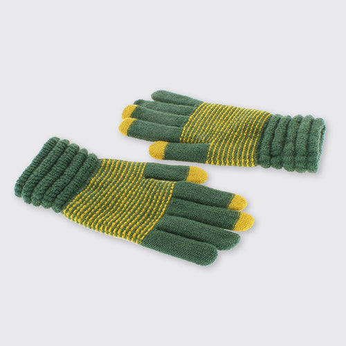 Women's Green and Ochre Gloves Millie Mae