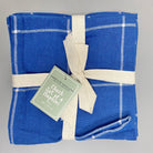 Wide Check Blue Set of 4 Napkins - Forever England