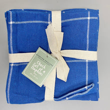 Load image into Gallery viewer, Wide Check Blue Set of 4 Napkins - Forever England