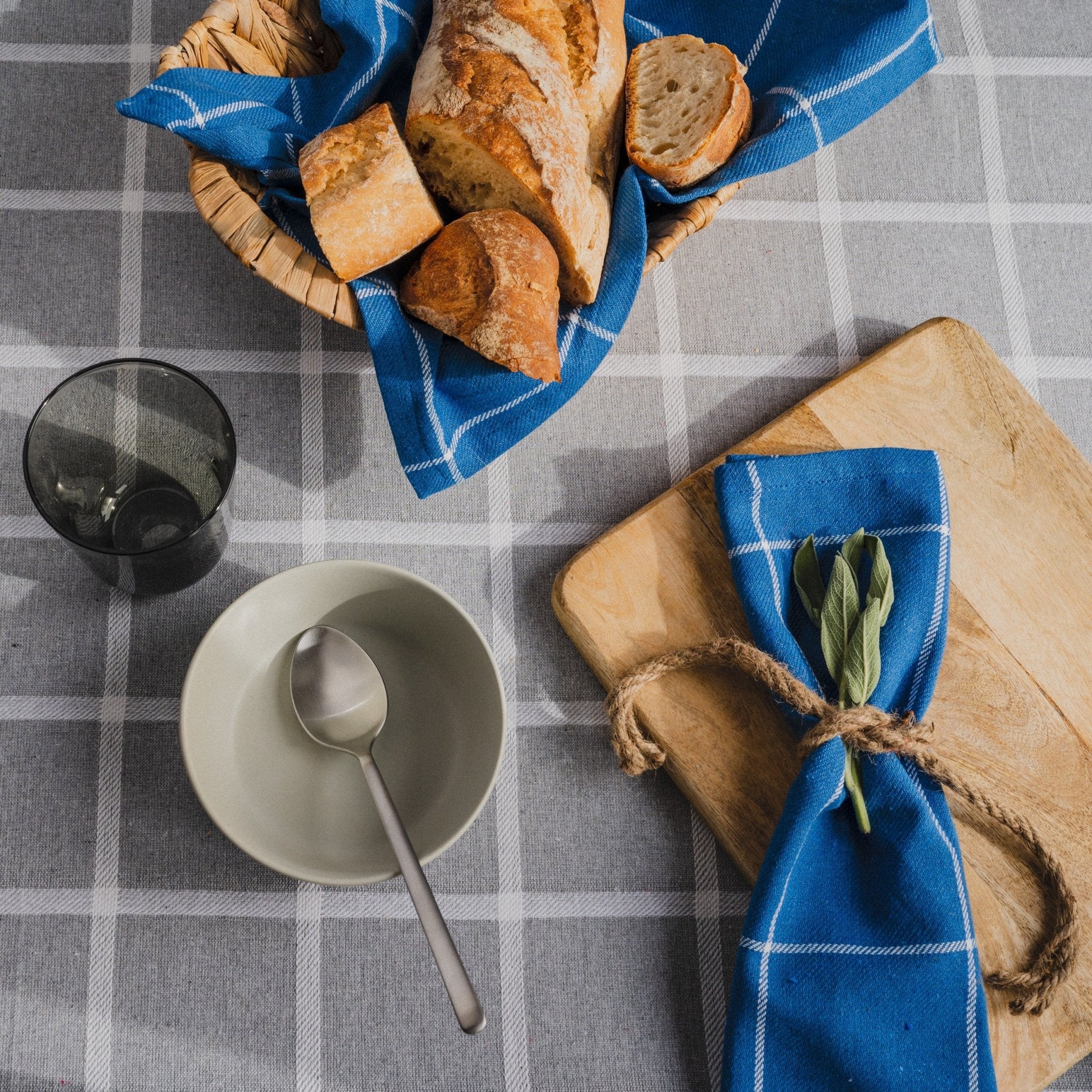 Wide Check Blue Set of 4 Napkins - Forever England