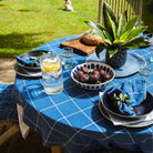 Wide Check Blue Tablecloth 140x180cm - Forever England